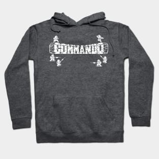 Commando 8 Bit Art White Hoodie